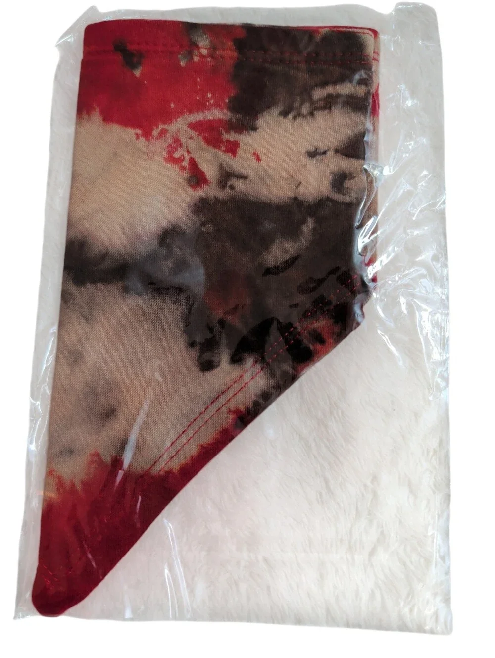 NWOT Tie-Dye Triangle Pet Bandana / Baby Bandaid Bib in Brown Tan And Red